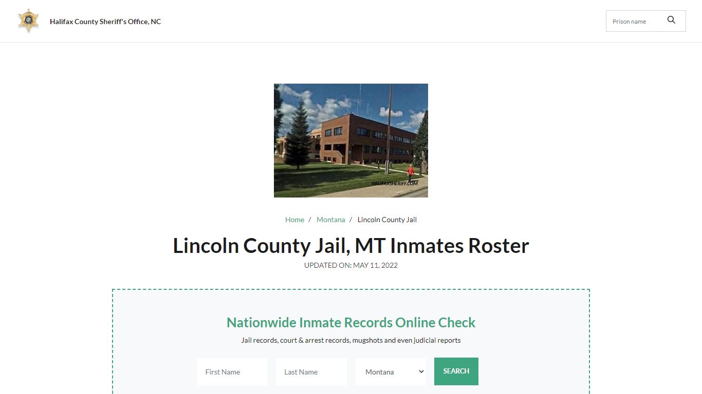 Lincoln County Jail, MT Jail Roster, Name Search