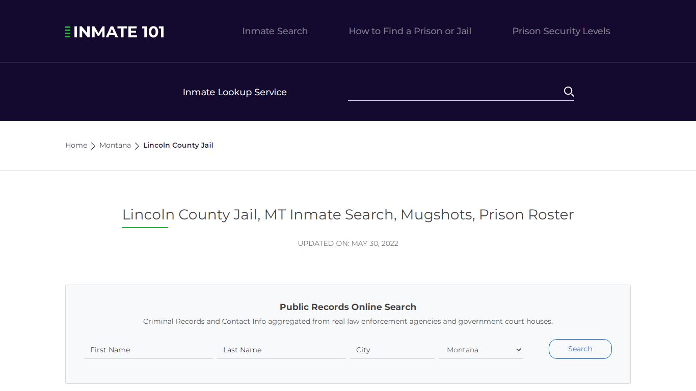 Lincoln County Jail, MT Inmate Search, Mugshots, Prison Roster