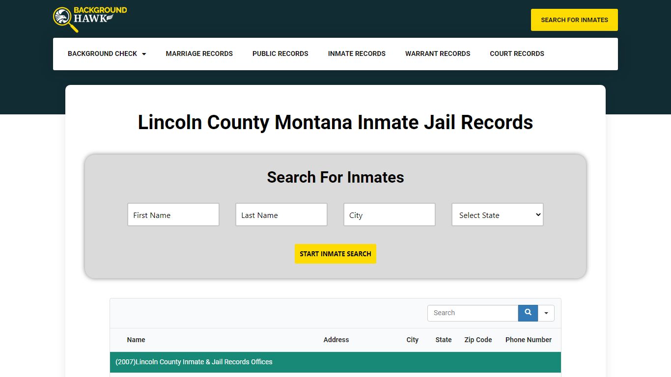 Inmate Jail Records in Lincoln County , Montana